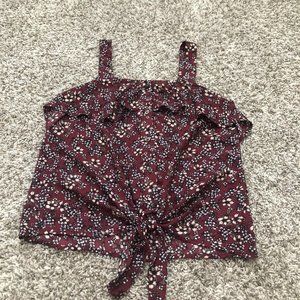 mod lusive womens cami blouse size small Floral Print Tie Waist Thick Strap